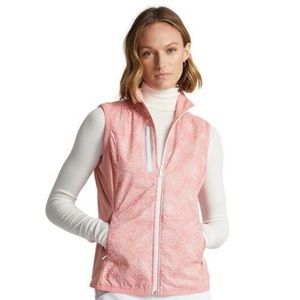 RLX Golf Ralph Lauren Women's xs Printed Terry Sleeveless Full-Zip Vest NWT $178